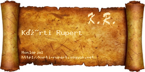 Kürti Rupert névjegykártya
